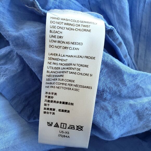 Free People Top Women XS Blue Smocked Tank Boho Festival Peasant Cottagecore NEW - Picture 11 of 13